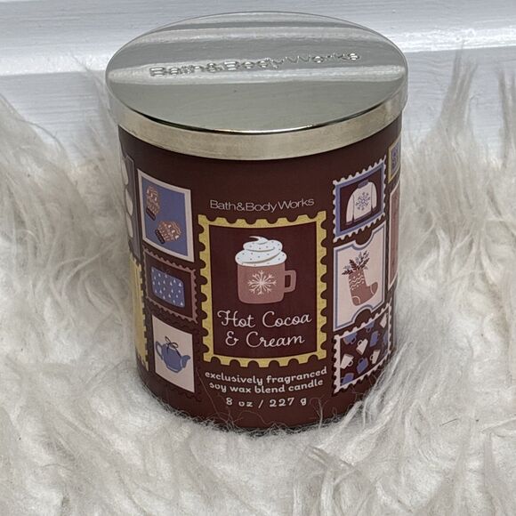 Bath & Body Works Other - NEW Bath & Body Works Hot Cocoa & Cream Single Wick Scented Candle 8 oz / 227g